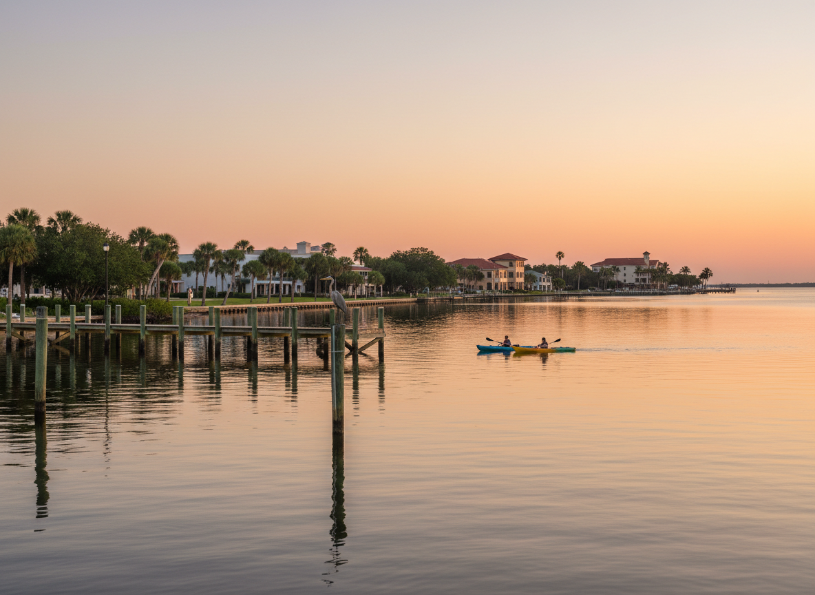 Safety Harbor waterfront park and Tampa Bay