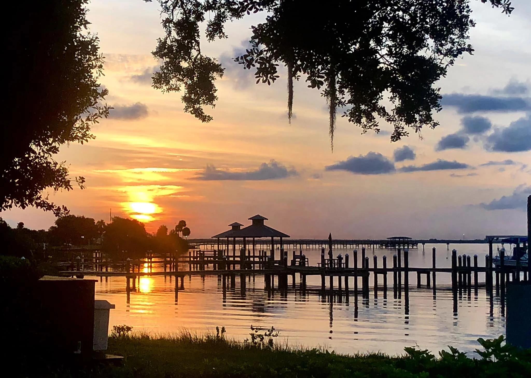 Stunning bayfront sunset at Safety Harbor pier